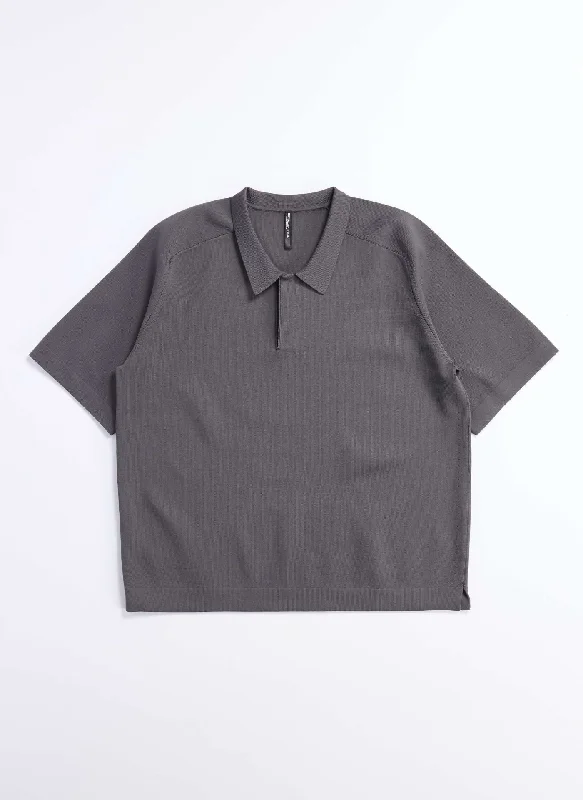 Men's Shirts with Pleated HemlinesPolyester Business Knit Polo