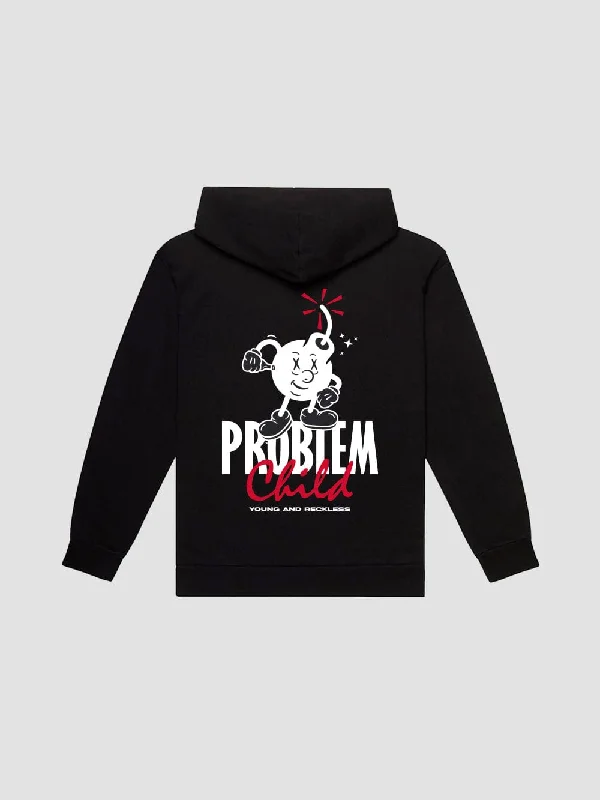 Unique Men's Custom HoodiesProblem Child Hoodie - Black