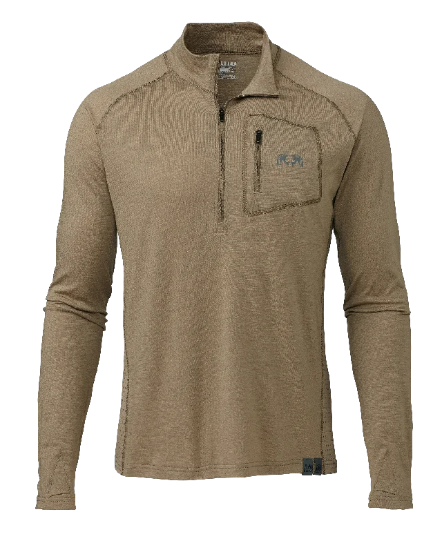 Lightweight Men's Linen ShirtsULTRA Merino 145 Zip-T Hunting Shirt | Khaki