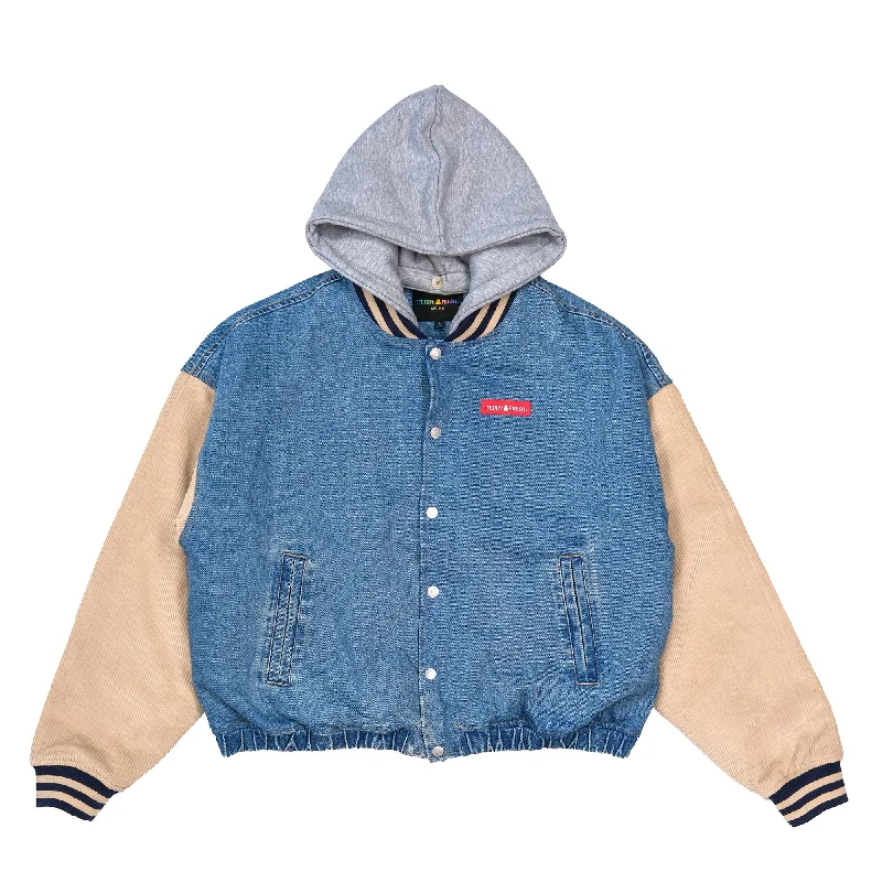 Men's Coats for Tall MenVintage Inspired Denim Bomber Jacket