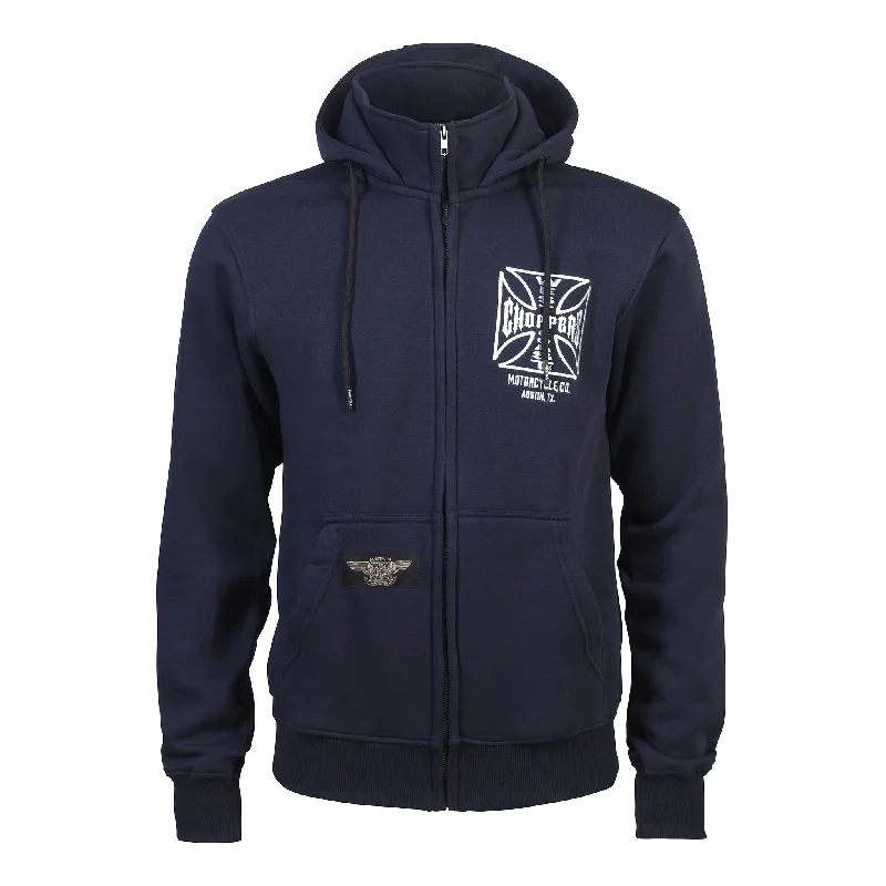 Cool Men's Graphic HoodiesWCC OG ATX ZIP HOODY NAVY BLUE