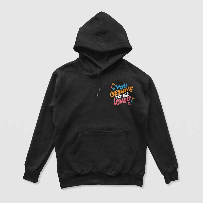 Men's Hoodies for RunningYou Deserve To Be Loved Black Hoodie (Día de Muertos)