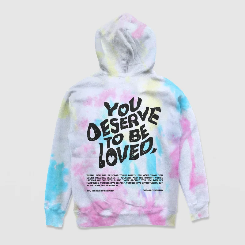 Men's Hoodies with Quick-Dry FabricYou Deserve To Be Loved Tie-Dye Hoodie