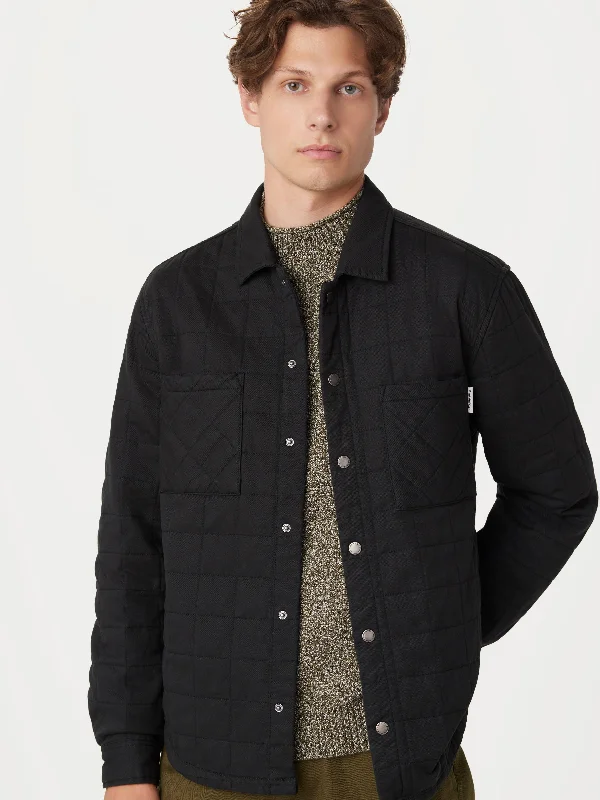 Men's Coats for Formal EventsThe Quilted Overshirt in Washed Black