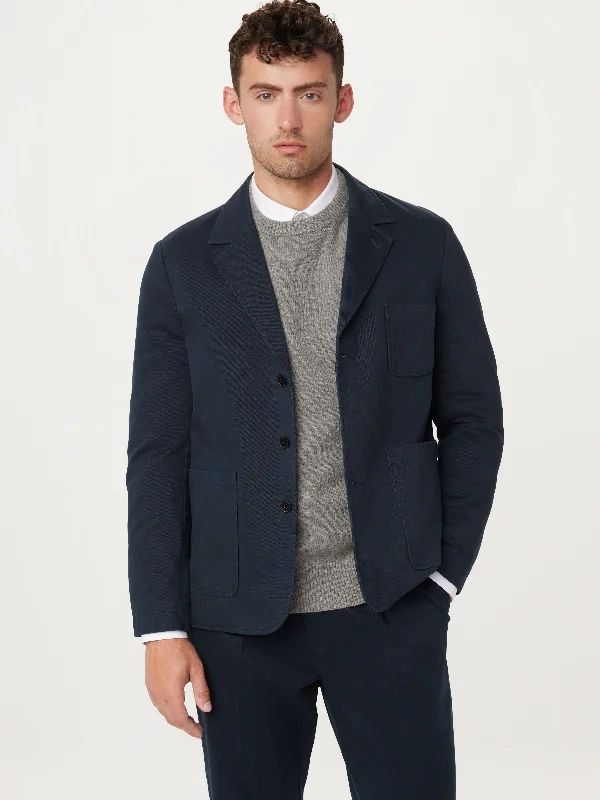 Men's Coats Made in the USAThe 3-Button Twill Blazer in Deep Blue