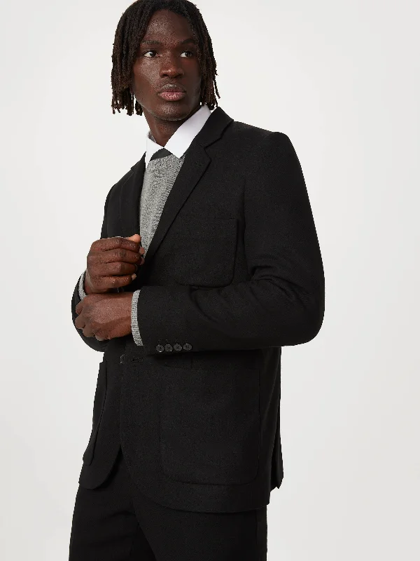 Luxurious Men's Cashmere CoatsThe Recycled Wool Blazer in Black