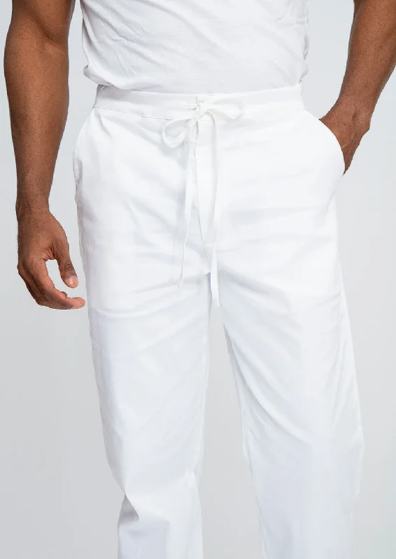 Men's Board Shorts for SurfingAdil Men's Traditional Dress Pants with Drawstring (White)