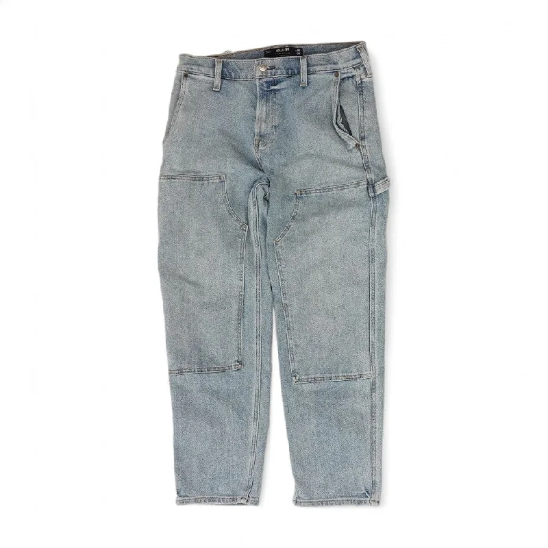 Men's High-Waisted Pants for a Retro StyleBlue Solid Jeans