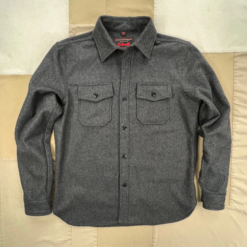 Men's Coats with Tactical FeaturesCPO Wool Button Down Shirt, Heather Grey