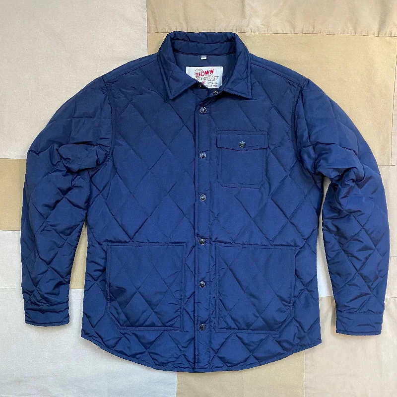 Men's Coats for SnowboardingDown-filled Quilted Shirt Jacket, Navy