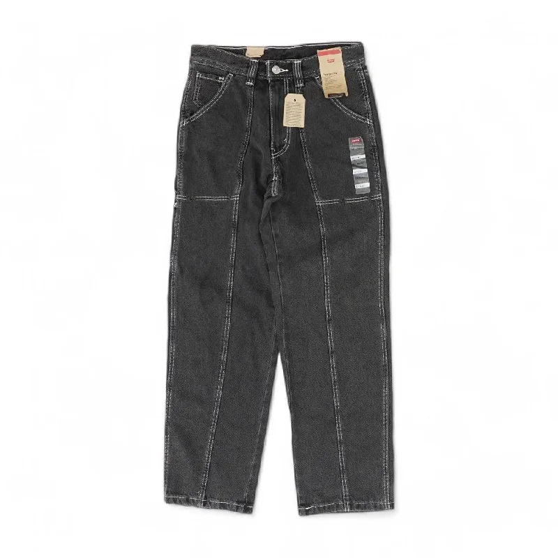 Men's Patterned Pants with StripesGray Solid Straight Jeans