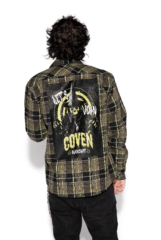 Casual Men's Bomber JacketsI Joined a Coven Green - Flannel