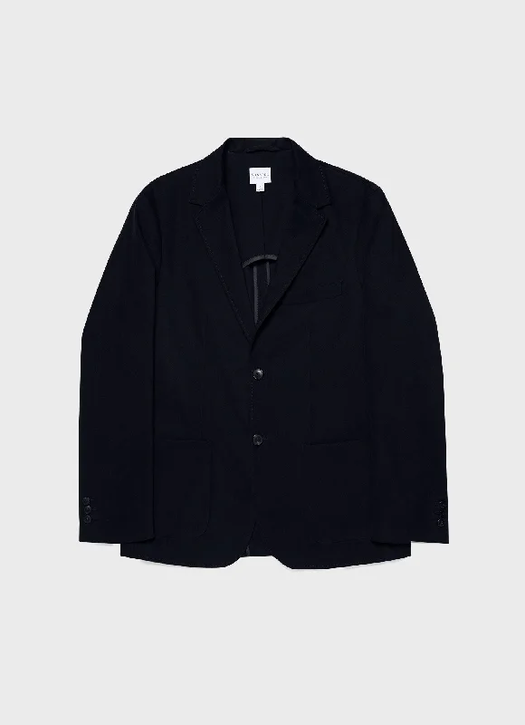 Men's Coats for Winter CampingMen's Brushed Cotton Wool Blazer in Navy