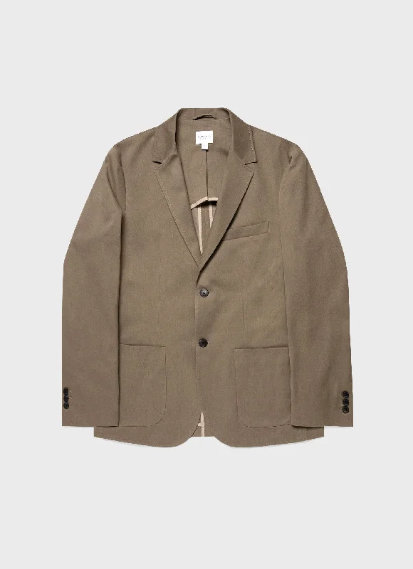 Men's Coats for WalkingMen's Brushed Cotton Wool Blazer in Sandstone