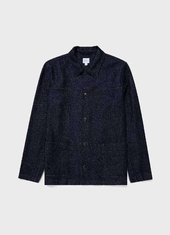 Men's Coats for Rainy WeatherMen's Denim Chore Jacket in Selvedge Denim