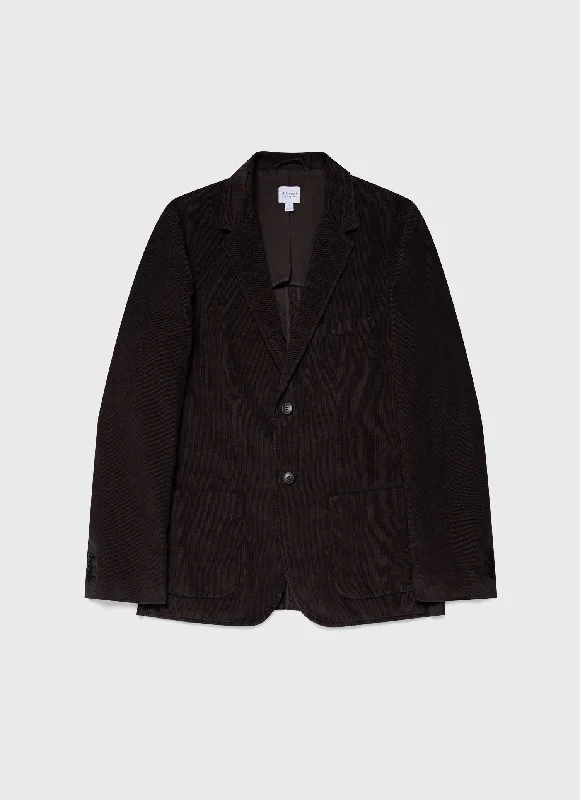 Men's Coats with Flannel LiningMen's Fine Corduroy Blazer in Coffee