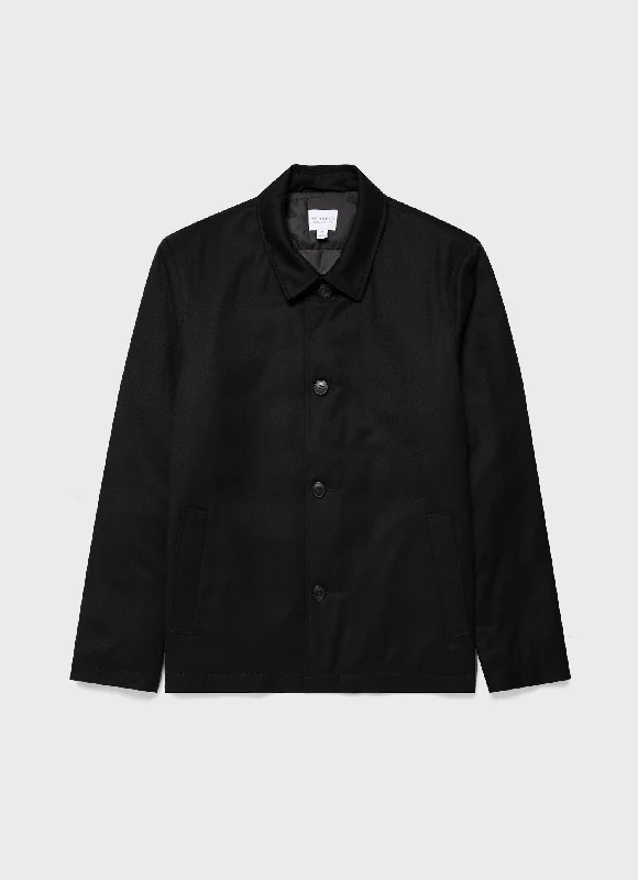 Men's Coats for WorkMen's Insulated Wool Jacket in Black