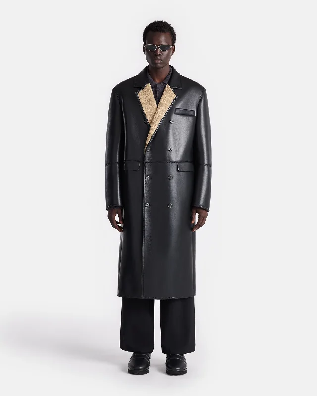 Men's Coats with Reflective StripesSverre - Bonded Shearling Coat - Cornstalk/Black