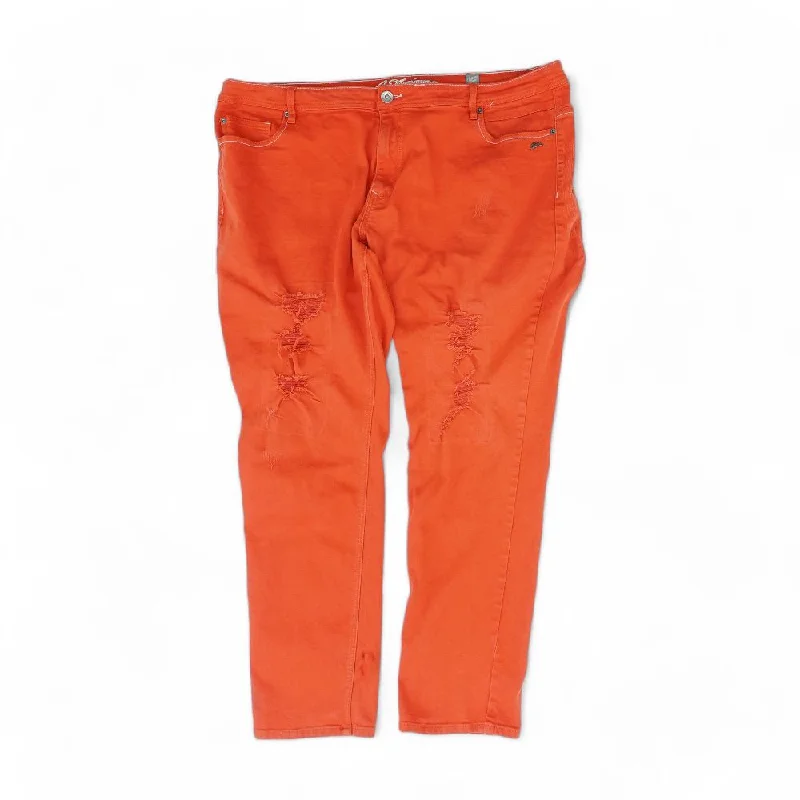 Men's Pants with Antimicrobial TreatmentOrange Solid Jeans