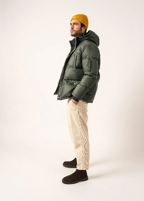 Men's Coats for Snowy WeatherSt Octave Hooded Down Jacket - in down and feathers (VEGETAL/NAVY)