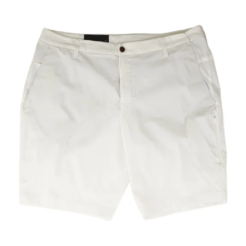 Men's Pants with Water-Resistant FabricWhite Solid Active Shorts