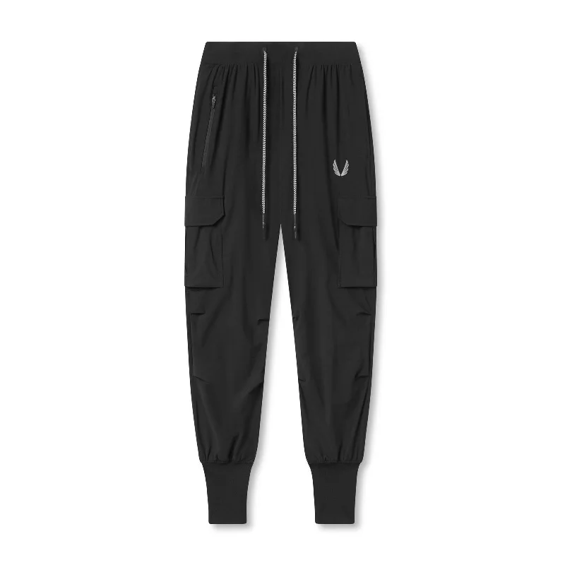 Men's Pants with Adjustable Cuffs0825. Tetra-Lite™ Cargo High Rib Jogger - Black "Reflective"