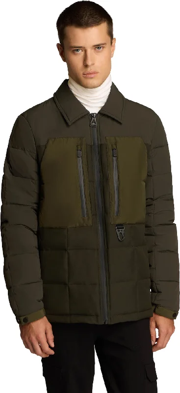 Men's Coats Made in ItalyBerdiac Lightweight Transitional Mixed Media Quilted Jacket - Men's|-|Manteau matelassé léger en matériaux assortis Berdiac - Homme