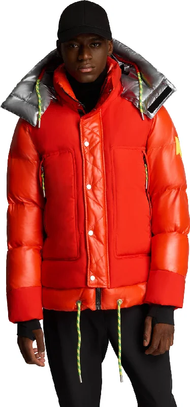 Men's Coats for Skinny MenFarlin Mixed Media Puffer Jacket with Removable Hood - Men's|-|Manteau matelassé en matériaux assortis avec capuchon amovible Farlin - Homme