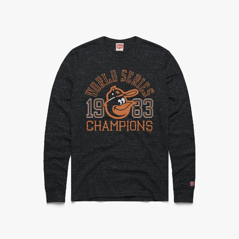 Durable Men's Work ShirtsBaltimore Orioles 1983 World Series Champs Long Sleeve Tee