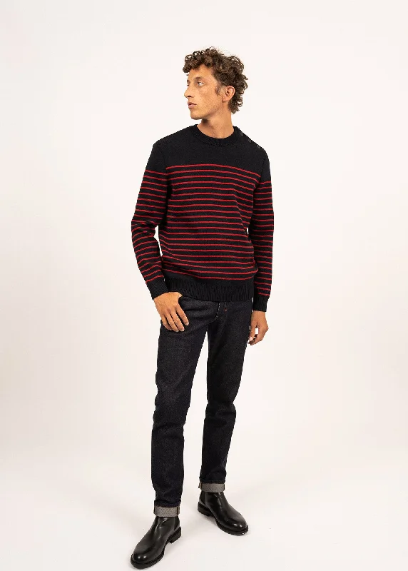 Men's Shirts with Roll-Up SleevesBinic striped sailor jumper - regular fit, in pure new wool (NAVY/MEDOC)