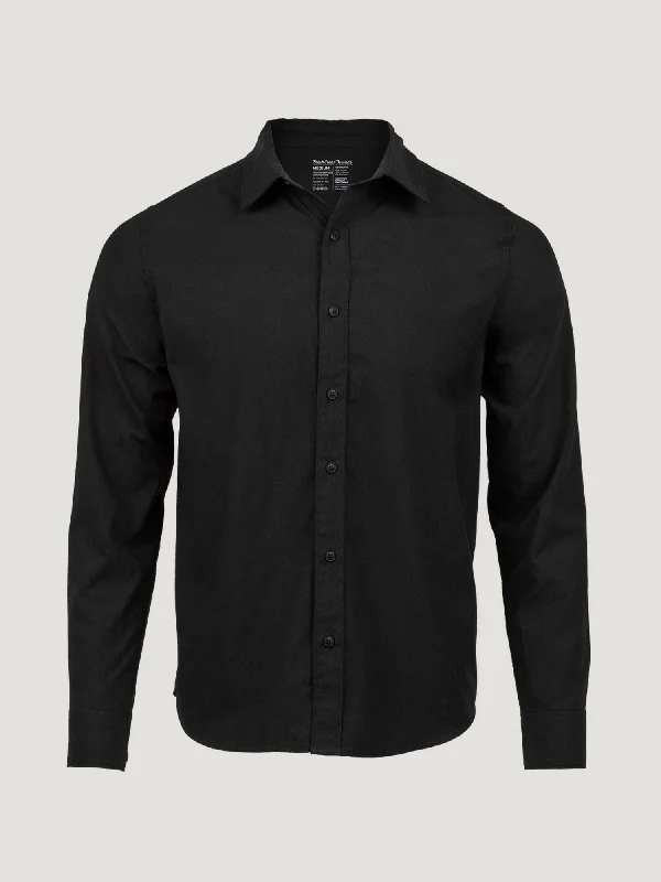 Solid-Colored Men's ShirtsBlack Long Sleeve Button Up