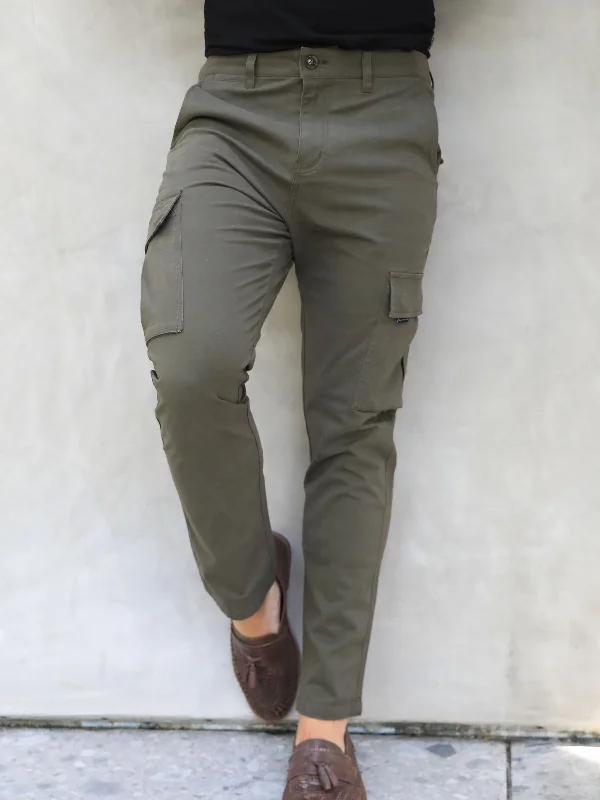 Men's Pants with Belt LoopsCargo Trousers - Grey