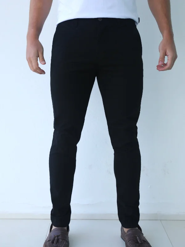 Men's Zippered Pants for SecurityStretch Chinos - Black