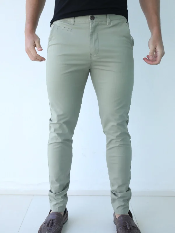 Men's Party Pants for a Fun Night OutStretch Chinos - Sage Green