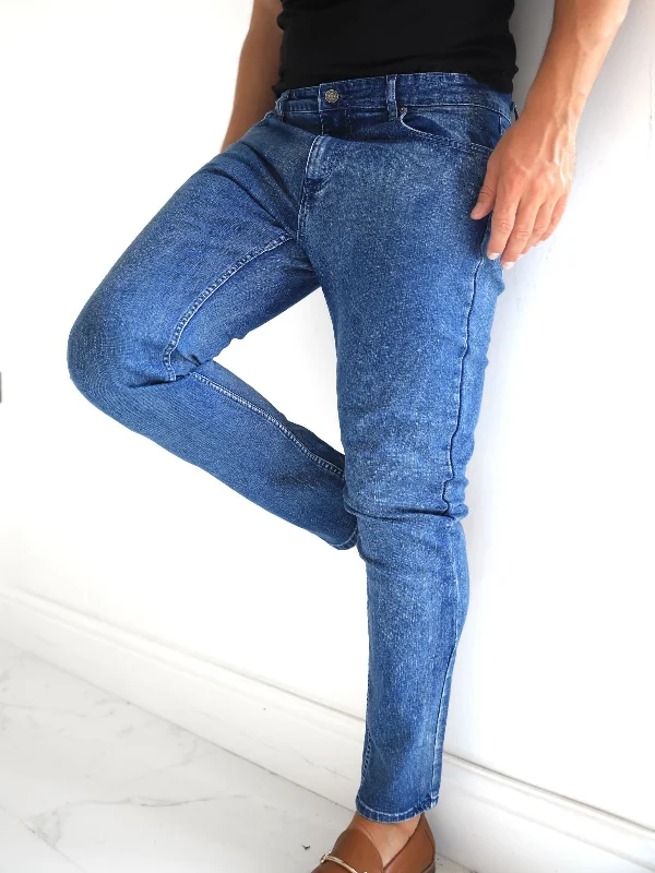 Men's Pants with Hidden PocketsVol. 9 Slim Jeans - Blue