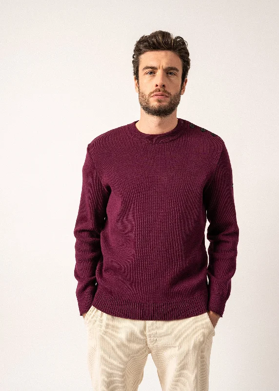 Men's Shirts with French CuffsCancale sailor jumper - regular fit, in pure new wool (PRUNE)