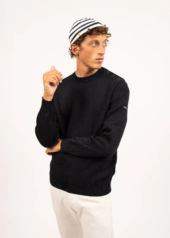 Stylish Men's HenleysCancale sailor jumper - regular fit, in pure new wool (NAVY)