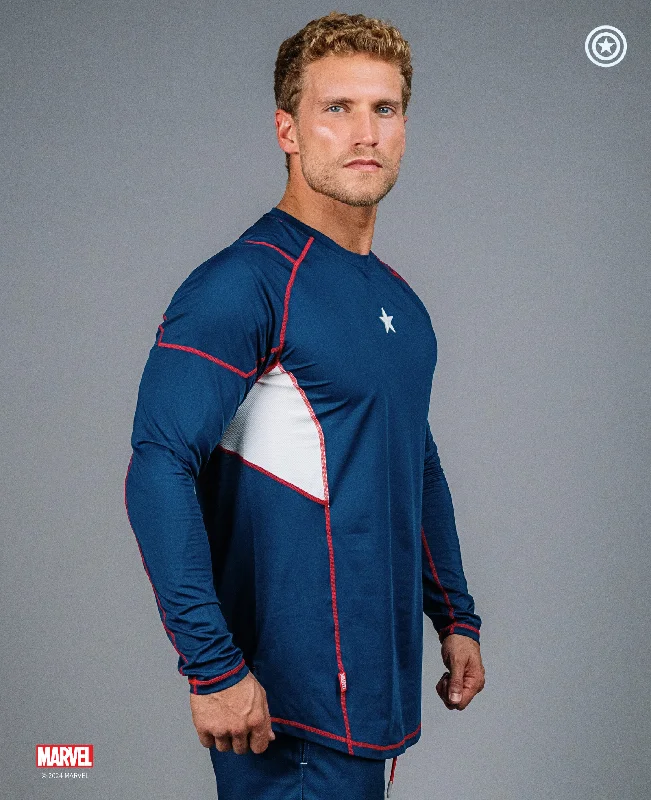 Men's Shirts with Full PlacketsCAPTAIN AMERICA Performance Long Sleeve