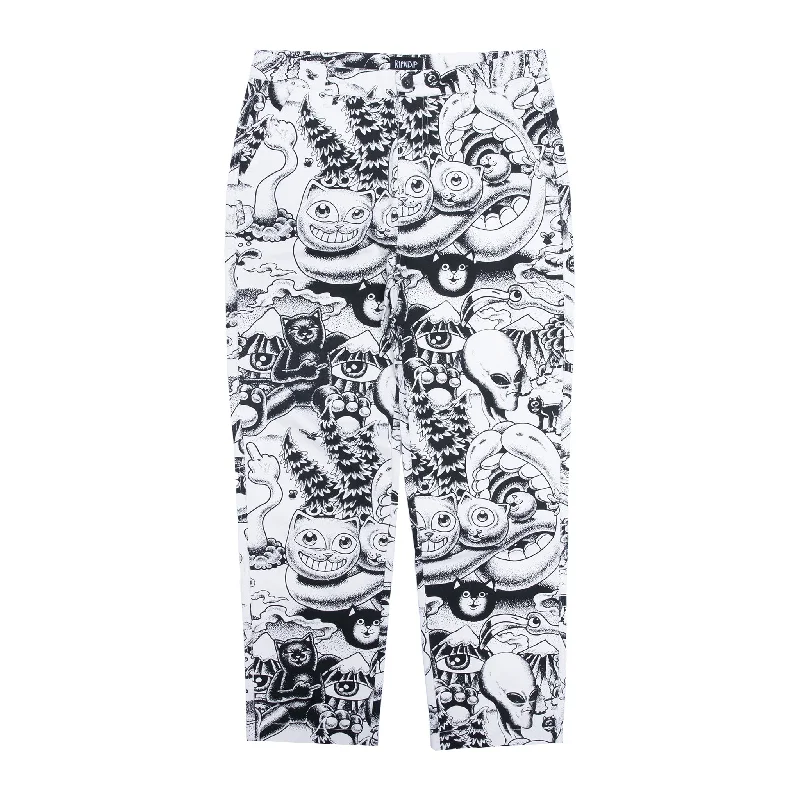 Men's Pants with Side PocketsDark Twisted Fantasy Twill Pants (Black/White)