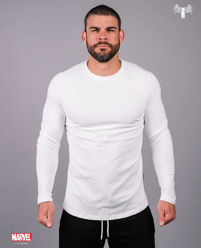 Men's Shirts with Embellished HemlinesEDDIE BROCK Alter Ego Long Sleeve Tee - White