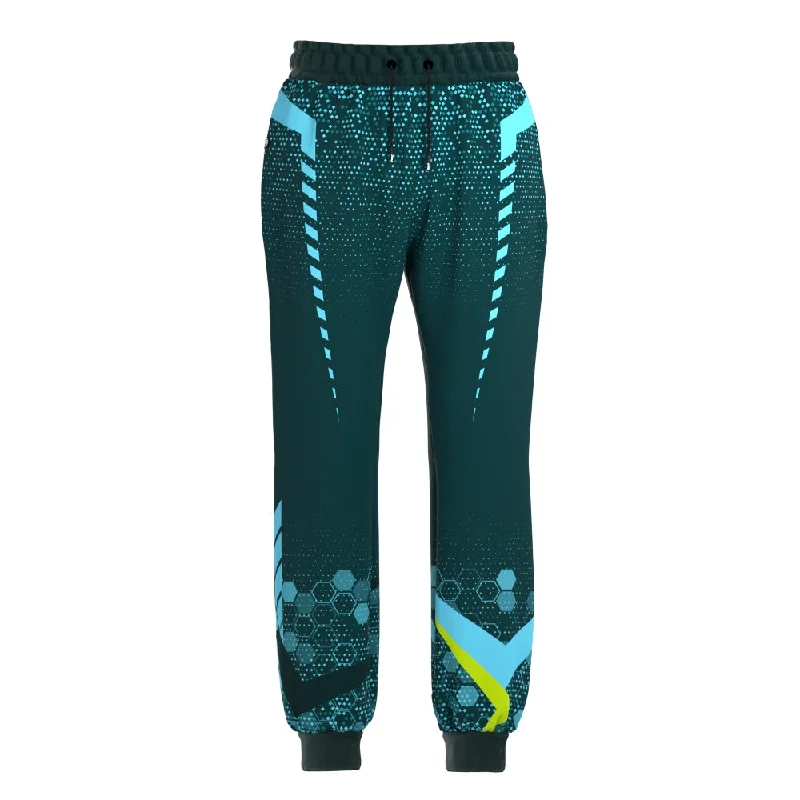 Men's Pants with Contrast WaistbandsGreen Jersey Sweatpants