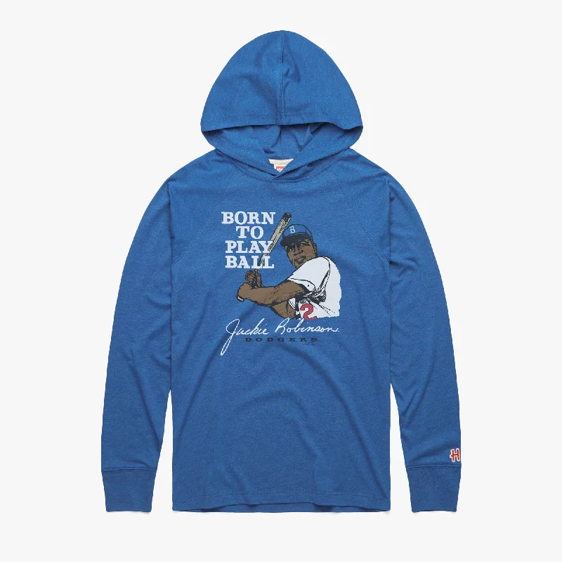 Men's Shirts with Spread CollarsJackie Robinson Born To Play Ball Lightweight Hoodie