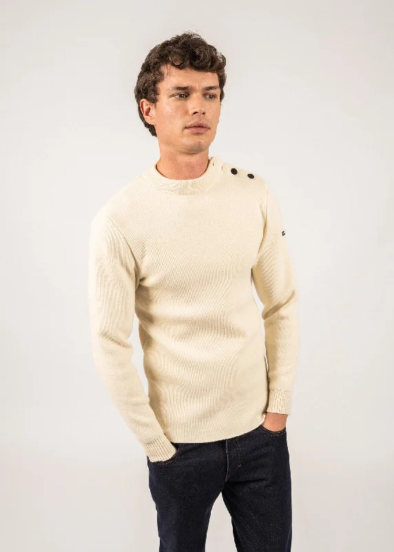 Men's Shirts with Graphic SleevesMatelot authentic sailor jumper - slim fit, in pure new wool (ECRU)