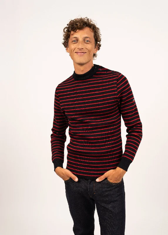 Men's Shirts with Single-Breasted DesignsMatelot authentic striped sailor jumper - slim fit, in pure new wool (NAVY/MEDOC)