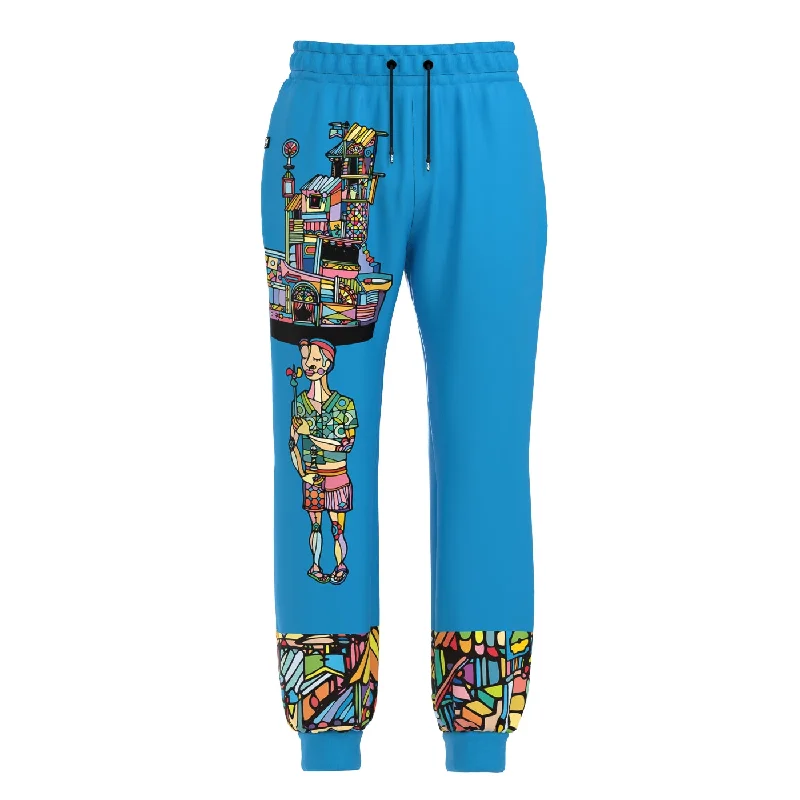 Men's Pants with Appliqué DetailsOlindo Blue Sweatpants