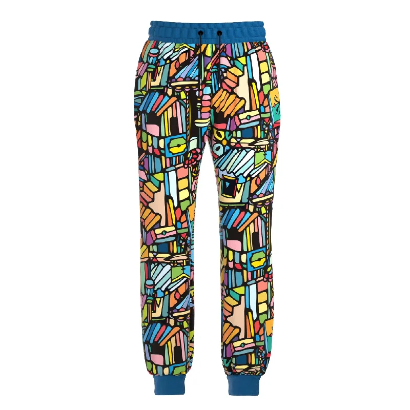 Men's Patterned Pants with Animal PrintsPorta Blue Sweatpants