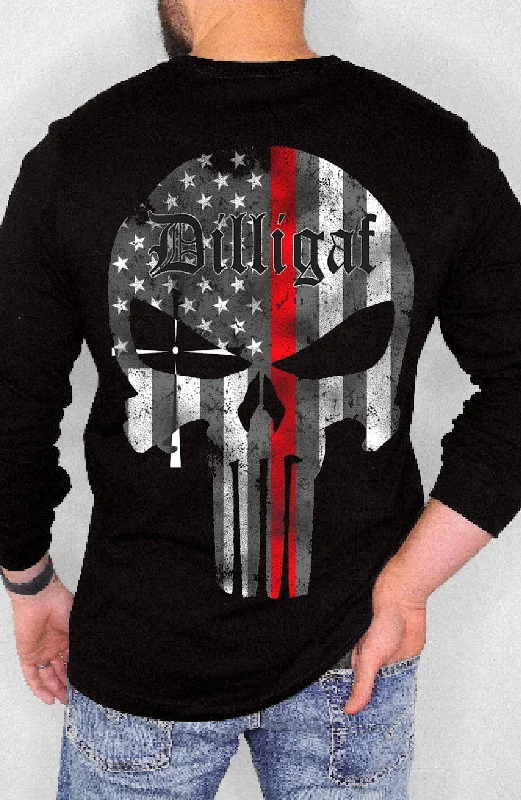 Men's Shirts with Animal PrintsRed Lives Matter Punisher Longsleeve