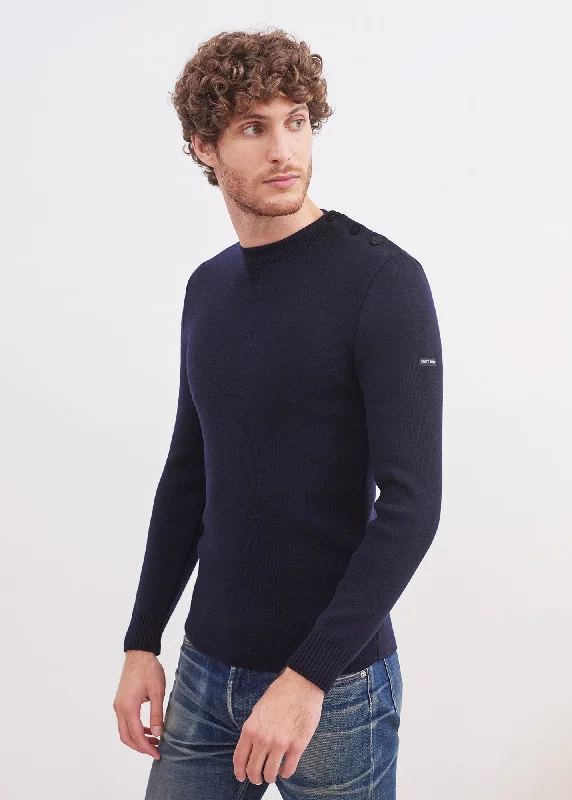 Men's Shirts with Antimicrobial TreatmentRochefort sailor jumper - slim fit, in merino wool (NAVY)