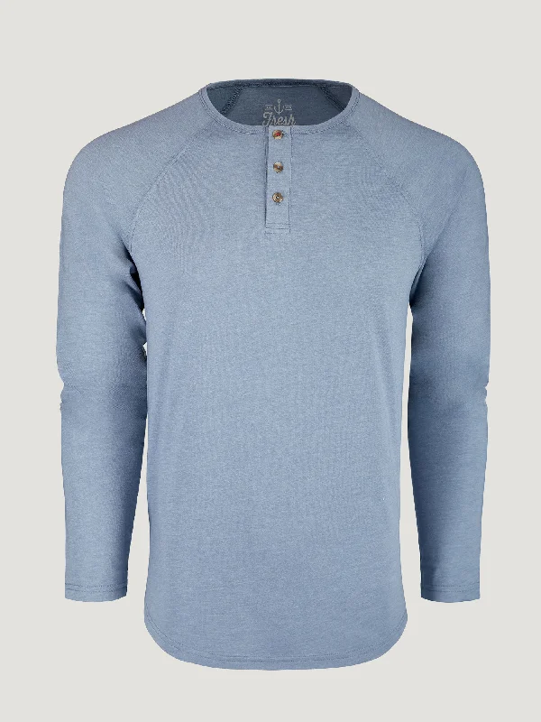 Men's Shirts with Hidden ButtonsWedgewood Slim Fit Long Sleeve Henley